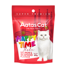 Aatas Cat Happy Time Hola Salmon & Seafood 60g, AAT3216, cat Treats, Aatas, cat Food, catsmart, Food, Treats
